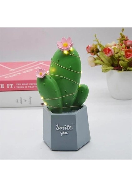Buffer® LED Işıklı Kaktüs Biblo Ev Dekorasyon ve Hediyelik Eşya LED Aydınlatma