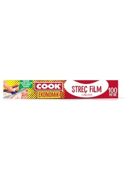 Cook Eko Streç Film 100 mt Kayar Bıçak Hediyeli