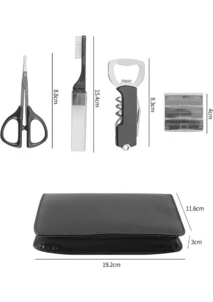 Erkek Için 13'lü Seyahat Boy Deri Çantalı Bakım Set Tırnak Makas-Cımbız-Ayna-Törpü-Jilet-Makas fiyatları