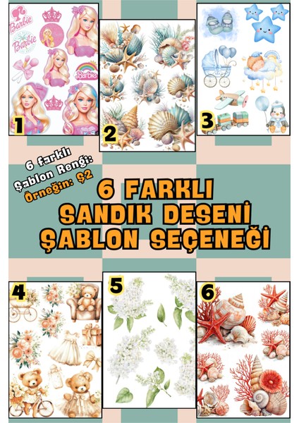 Kişiye Özel Bebek ve Aile Hatıra Sandığı/el Yapımı 10MM Mdf – 3 Beden, 3 Renk, 6 Motif Seçenekli fırsatları