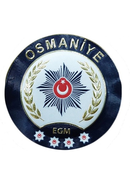 Osmaniye Polis Kol Arması 3D Plastik Tpu, Yeni Tip, Cırtlı, Standart Ölçü, 1.sınıf Kalite
