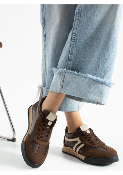 Kadın Sneaker Bağcıklı Spor Ayakkabı Tera - Kahverengi indirimleri