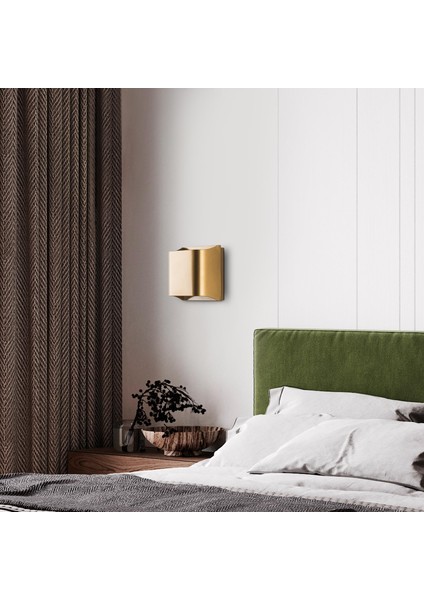 Bera Çift Yönlü Metal Aplik Parlak Gold, Rustik Dekoratif Duvar Lambası BERA-15306 modelleri