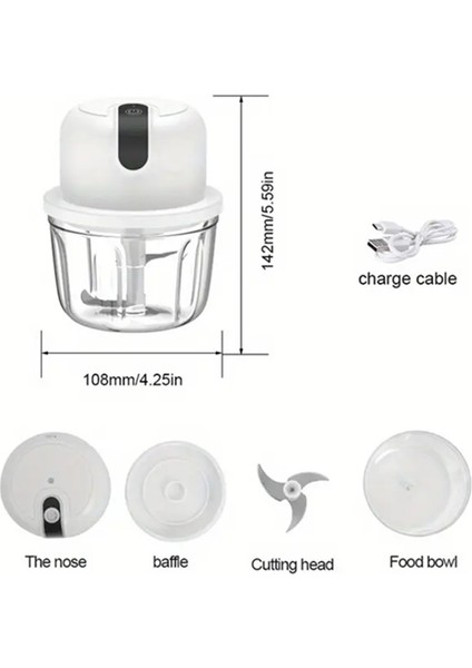 Şarjlı Mini Mutfak Rondo Doğrayıcı – USB Kablosuz Bebek Maması Kıyma Et Sarımsak Soğan Doğrama modelleri