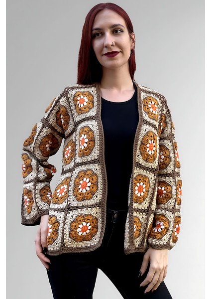 Turuncu Papatya El Ötgüsü Kadın Hırka fırsatları