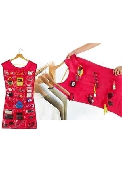 ® Elbise Şeklinde Takı Organizeri - Pembe