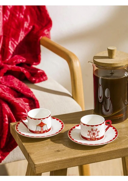 2 Kişilik Porselen Kahve Fincan Takımı 90 ml (W5)