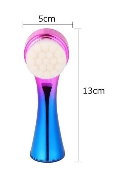 ® Çift Işlevli Renkli Cilt Yüz Temizleme Fırçası Peeling Masaj Etkili Gözenek Temizleyici Alet indirimleri