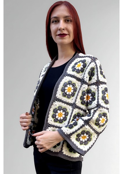 Papatya Desen El Örgüsü Kadın Hırka modelleri