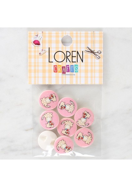Loren Crafts 8'li Köpek Düğme - 1032