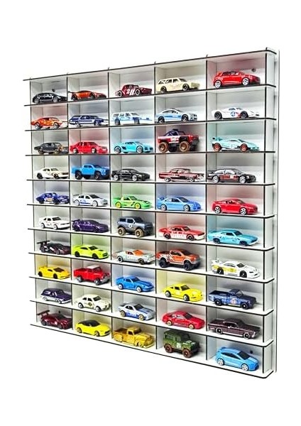 Hobi Araba Rafı Beyaz 50'li (Hot Wheels Uyumlu, Matchbox Uyumlu) fiyatları