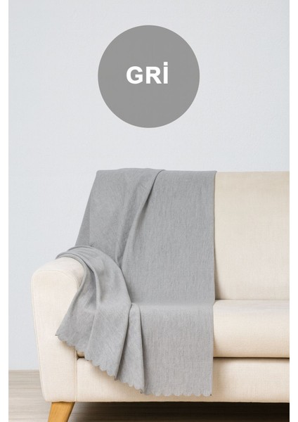 Standart Boy | Kolları Kapamaz | Şönil Çift Taraflı Kaymaz Koltuk Örtüsü | Çekyat Örtüsü | Koltuk Şalı |