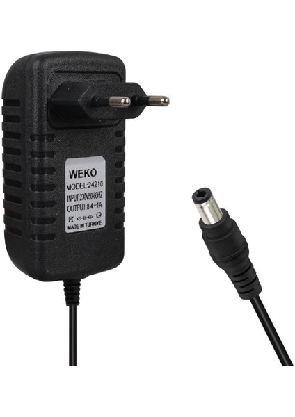 7.2 Volt - 1 Amper Krokodil Uçlu Priz Tipi Yerli Üretim Akü Şarj Adaptörü