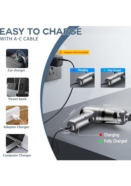 Araba Süpürgesi Taşınabilir Kablosuz, 3'ü 1 Arada Şarj Edilebilir Süpürge, 18000 Pa Yüksek Güçlü Fırçasız Motor, 4000MAH, Ev, Ofis, Bilgisayar Için Çoklu Başlıklı Taşınabilir Süpürge, LT-126 fiyatları