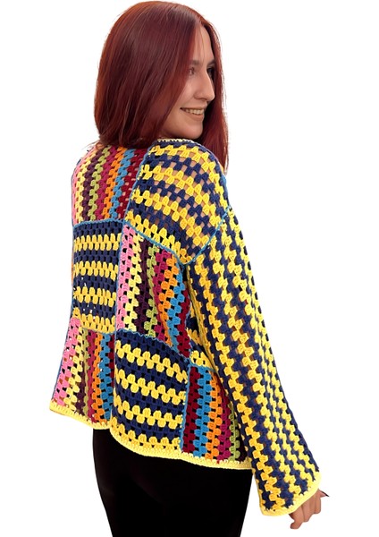 Colorfull El Örgüsü Kadın Hırka indirimleri