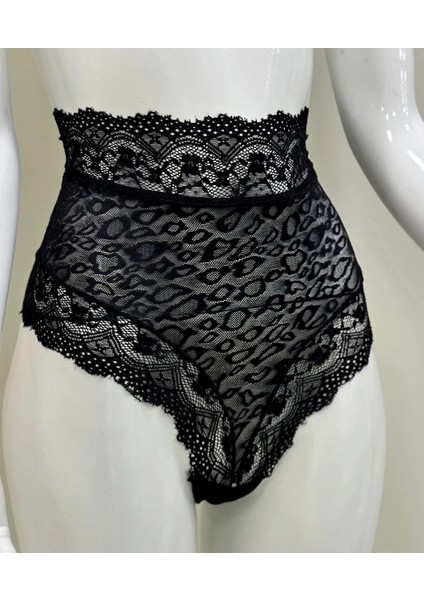 Siyah Dantelli Yüksek Bel Külot VENÜS-K1013