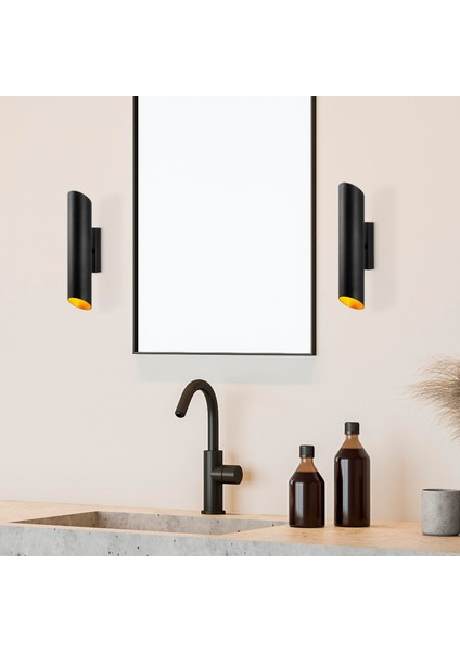 Cut Rustik Metal Borulu Tekli Duvar Aplik Pütürlü Siyah,endüstriyel Dekoratif Duvar Lambası CUT11820 fiyatları