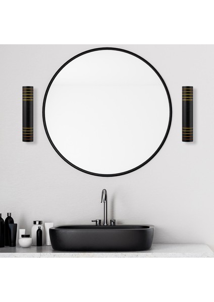 Cut Rustik Metal Borulu Tekli Duvar Aplik Pütürlü Siyah,endüstriyel Dekoratif Duvar Lambası CUT11825 fiyatları