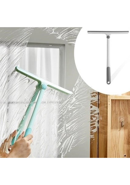 ® 360 Derece Döner Başlıklı Cam Sil Çok Amaçlı Pratik Cam Ayna Fayans Silme Aparatı