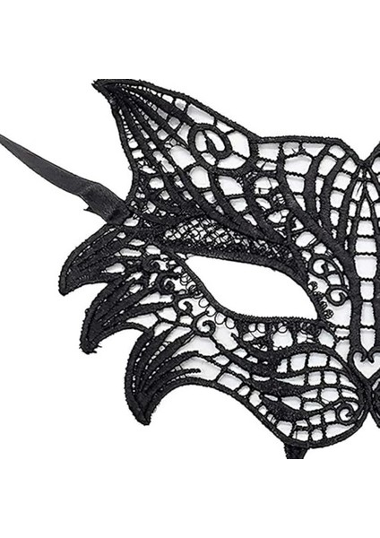 Siyah Renk Kedi Model Dantel Işleme Parti Maskesi fiyatları