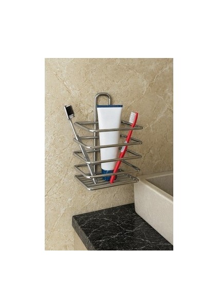 Yapışkanlı Metal Diş Fırçalık