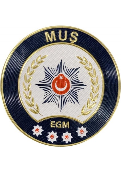 Muş Polis Kol Arması 3D Plastik Tpu, Yeni Tip, Cırtlı, Standart Ölçü, 1.sınıf Kalite