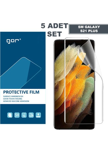 Gor Sm Galaxy S21+PLUS Hd Darbe Emici Ekran Koruyucu Jelatin 5 Adet SET-(5775) - A599H189-M66599