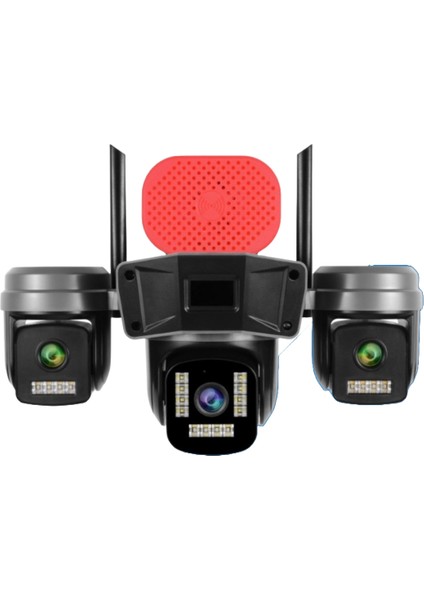 AV-S308 Full Hd 3 Kameralı Sirenli Gece Görüşü ve Tam Renkli Gece Görüşü Krn Teknoloji
