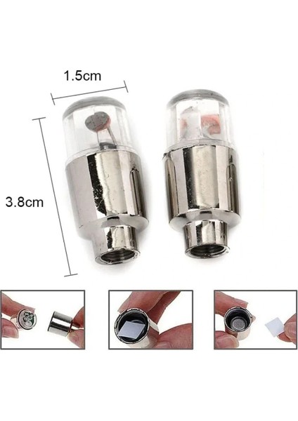 Buffer® Araç ve Bisiklet Için 2’li Mavi LED Hava Valfi Işık Kapakları–gece Parlayan Lastik Lambası Sibop Kapağı modelleri
