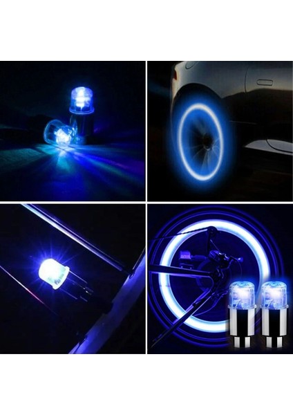 Buffer® Araç ve Bisiklet Için 2’li Mavi LED Hava Valfi Işık Kapakları–gece Parlayan Lastik Lambası Sibop Kapağı indirimleri
