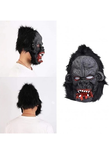 Lateks Goril Maskesi Siyah Saçlı 2 No modelleri