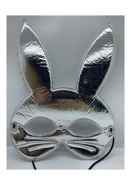 Gümüş Renk Kumaş Tavşan Maskesi