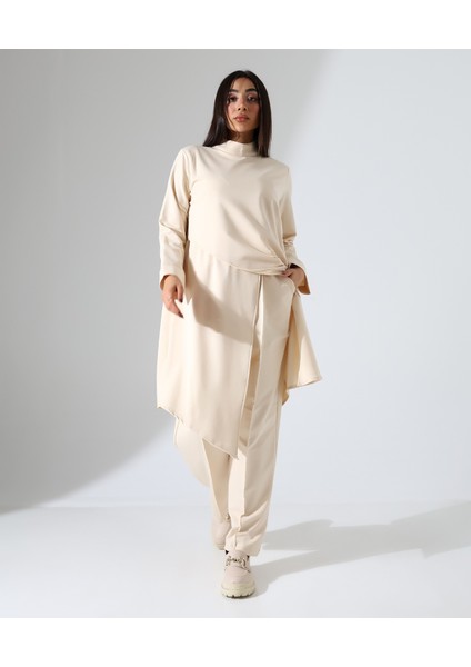 Kadın Asimetrik Boğazlı Iki Parça Büyük Beden Pamuk Takım fırsatları