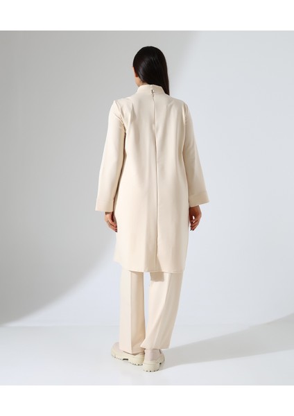 Kadın Asimetrik Boğazlı Iki Parça Büyük Beden Pamuk Takım