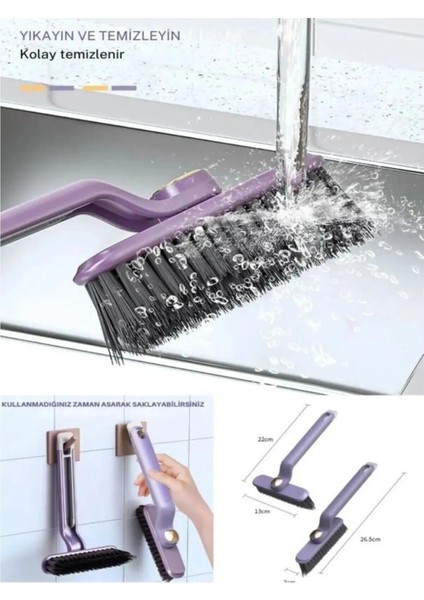 360 Derece Döner Başlıklı Dar Alan Ölü Köşeler ve Çatlak Temizlik Fırçası Cımbızlı Detay Temizlik modelleri