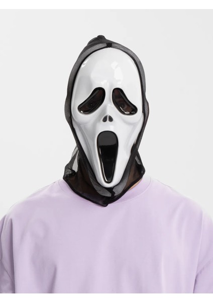Kapşonlu Çığlık Maskesi Scream Maskesi Haya Maskesi 33X21 cm