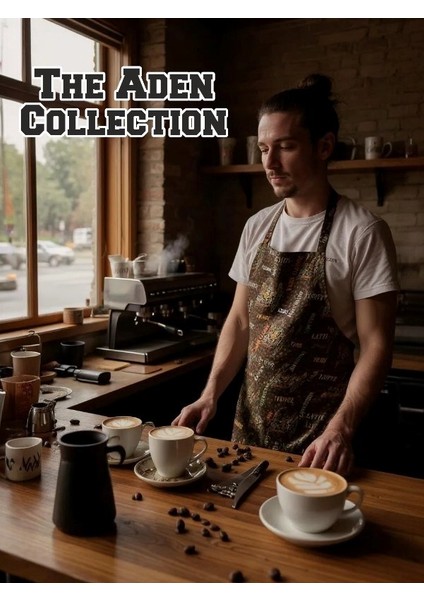 Kahve Desenli Barista Önlük fiyatları