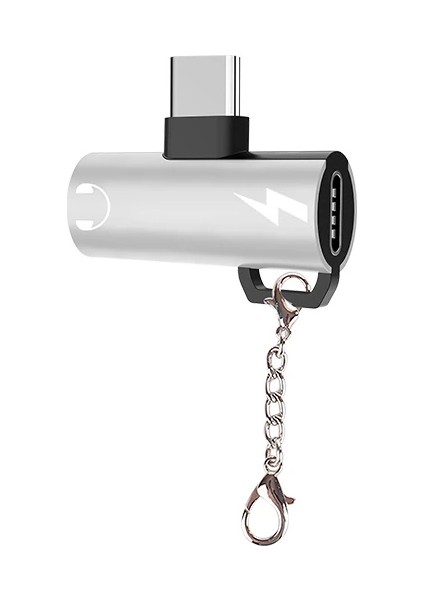 Anahtarlık Dual USB Type C Şarj Dönüştürücü Başlık ADAPTÖR-(5775) - A764H178-M66764 fırsatları