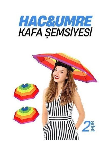 Hac Umre Kafa Şemsiyesi Güneş Koruma Şemsiyesi 2 Adet