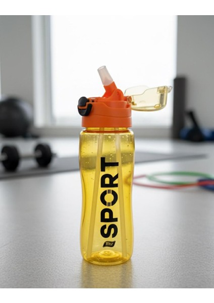 Rio Matara 750 ml Kapaklı- Pipetli, Kapak Koruma Kılıflı Su Matarası Turuncu fiyatları