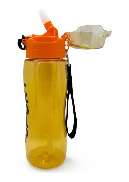 Rio Matara 750 ml Kapaklı- Pipetli, Kapak Koruma Kılıflı Su Matarası Turuncu indirimleri