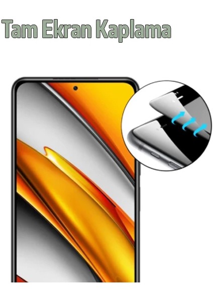 Xiaomi Poco F3 Full Glue Full Kaplama Tempered Cam Ekran KORUYUCU-(5775) - A567H569-M00567 modelleri
