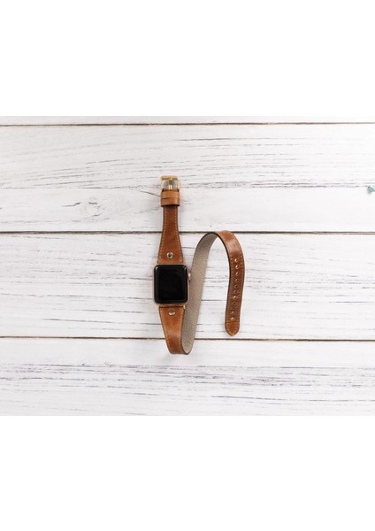 Apple Watch Uyumlu Deri Kordon 42-44-45MM Slim Dt Gt V18 modelleri