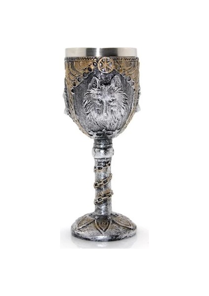 Kurt Büstü Tasarımlı Paslanmaz Çelik Kadeh Bardak