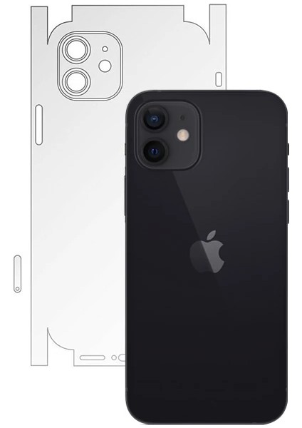 Iphone 12 6.1 Hidrojel Hayalet Arka Yan Tam Kaplama Koruyucu FILM-(5775) - A016H385-M05016