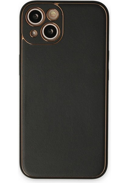 CPT16 iPhone 14 Plus Kılıf Coco Deri Silikon Kapak - Siyah