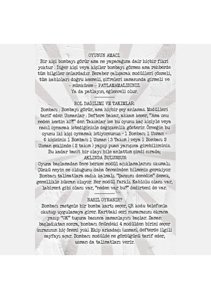 Bomba Imha Oyunu 1. Seri modelleri