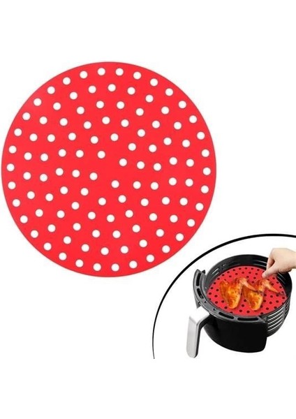 Bx Renkli Isıya Dayanıklı Yıkanılabilir Silikon Fırın ve Airfryer Yuvarlak Pişirme Matı 23 cm indirimleri