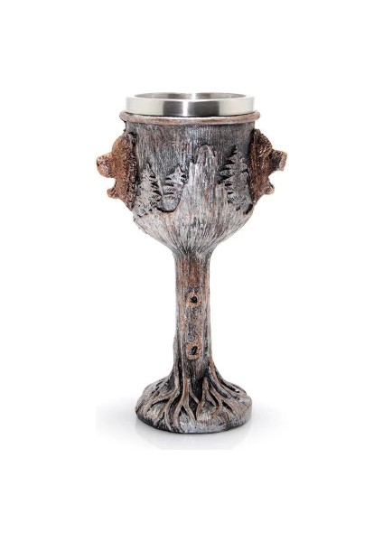 Ayı Tasarımlı Paslanmaz Çelik Kadeh Bardak