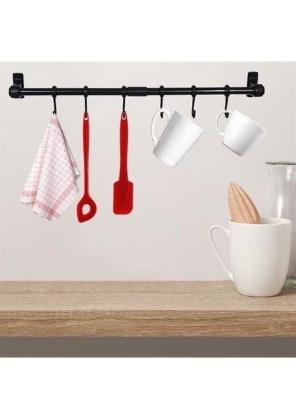 ® Duvara Monte Edilen 6 Kancalı Dekor Kaşıklık ve Kupa Askısı